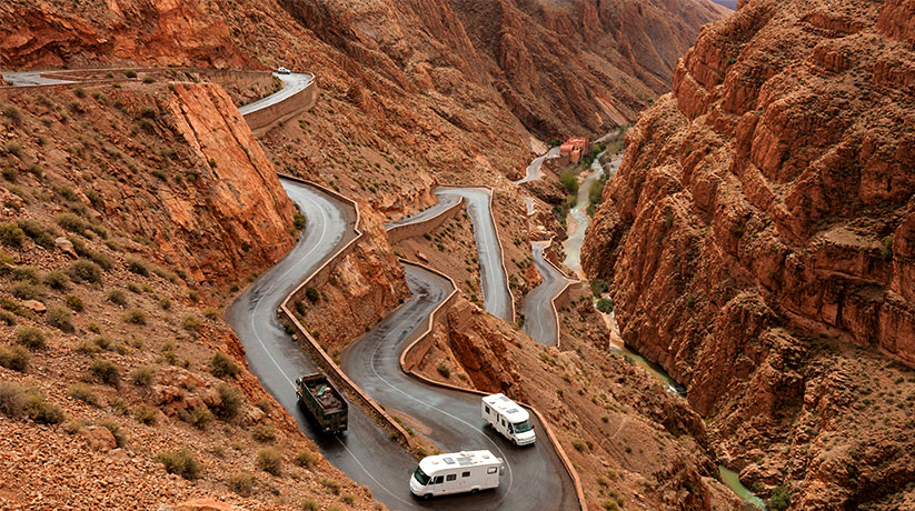 High Atlas Mountains road Marrakech to Fes desert tour