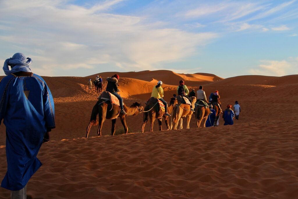 camel ride in Merzouga desert Morocco